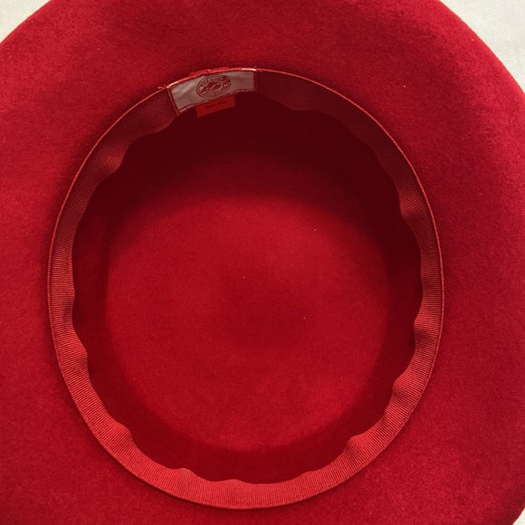 Red Womens 100% Wool Fedora Style Hat - Nice! main image 7